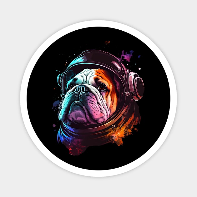 space bulldog Magnet by a cat cooking